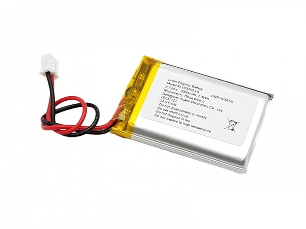 3.7V lithium polymer battery | 103450 2000mAh 3.7V 24AWG