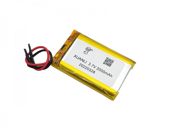 3.7V  polymer lithium battery | 103450 2000mAh 3.7V 22AWG